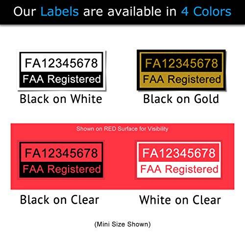 Spark - FAA Drone Labels (3 Sets of 3) Designed - 2 Size Options, 3 Color Options