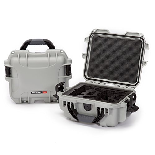 Nanuk 905 Waterproof Hard Drone Case with Custom Foam Insert for DJI Spark  Silver