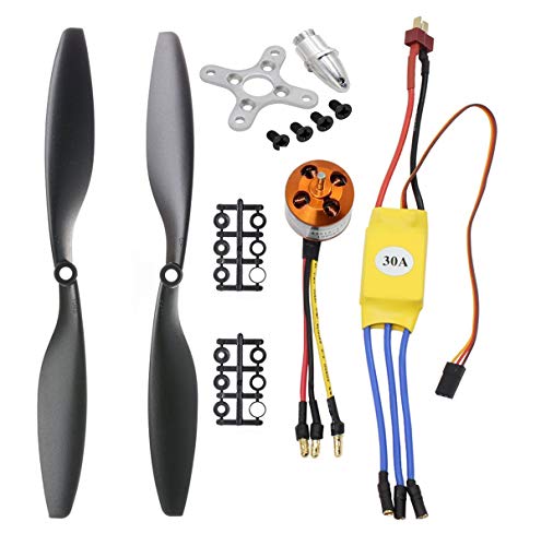 abcGoodefg 1000KV RC Brushless Motor A2212 13T with 30A Brushless ESC Set 1045 Propeller CW CCW Accessories Kit Mount for RC Plane DJI F450 550 Quadcopter