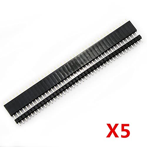 10PCS 40 Pin 2.54mm Pitch Breakway Male & Female Pin Header Kit Straight Single Row PCB Board Connector for Arduino Prototype Shield