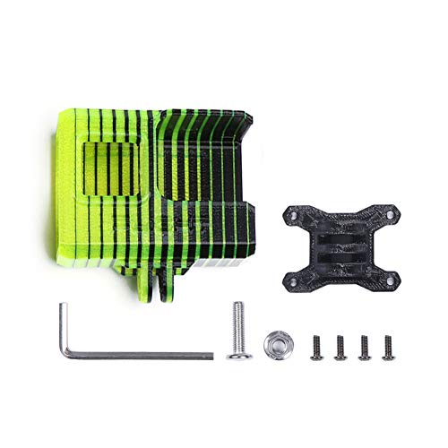 iFlight 3D Printed Adjustable Camera Mounting Case Seat 0~40° TPU Compatible Gopro Hero 5/6/7 Used for Titan XL5/DC5/Nazgul5/SL5 Series FPV Racing Drone Quadcopter Frame (Black & Green)