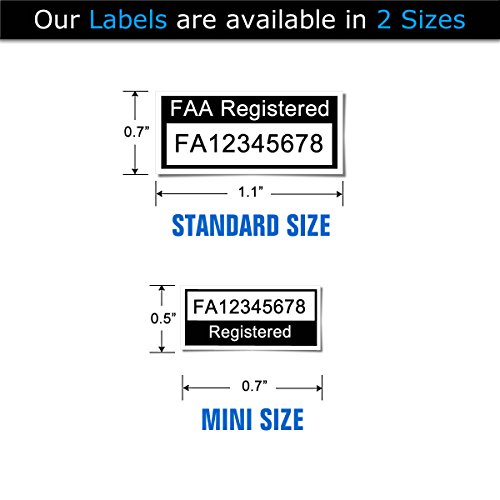 Spark - FAA Drone Labels (3 Sets of 3) Designed - 2 Size Options, 3 Color Options