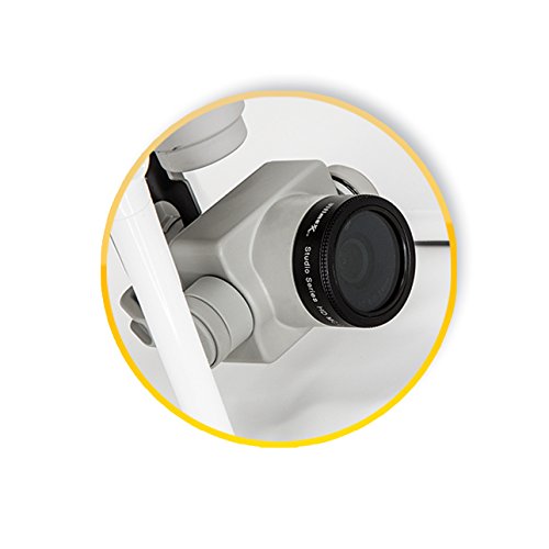 Ultimaxx 7 Piece Drone Camera Filter Bundle Kit for DJI Phantom 4 Pro, Phantom 4 Pro+ and Phantom 4 Advance Quadcopter w/Filters, Lens Hood, Gimbal Stabilizer, Carry Case