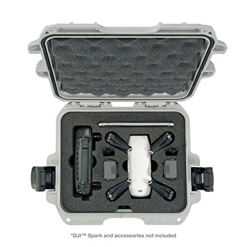 Nanuk 905 Waterproof Hard Drone Case with Custom Foam Insert for DJI Spark  Silver