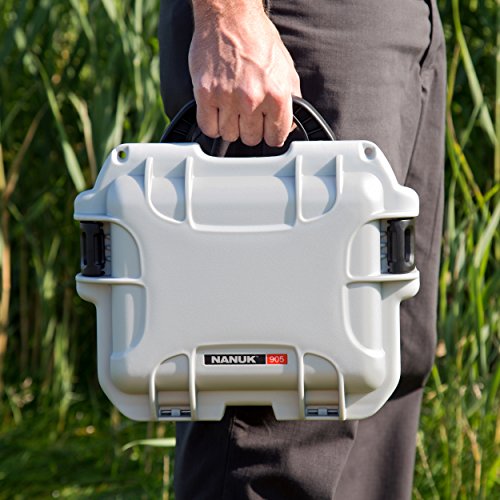 Nanuk 905 Waterproof Hard Drone Case with Custom Foam Insert for DJI Spark  Silver