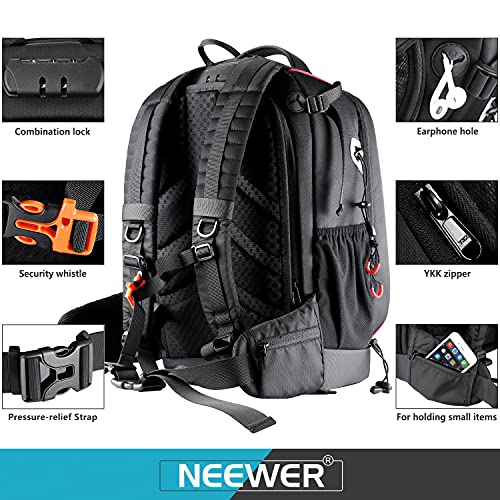 Neewer Pro Camera Case Waterproof Shockproof Adjustable Padded Camera Backpack Bag with Anti-theft Combination Lock for DSLR,DJI Phantom 1 2 3 Professional Drone Tripods Flash Lens and Other Accessory