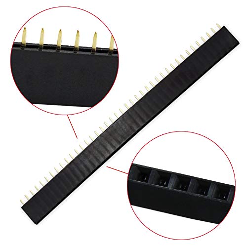 10PCS 40 Pin 2.54mm Pitch Breakway Male & Female Pin Header Kit Straight Single Row PCB Board Connector for Arduino Prototype Shield