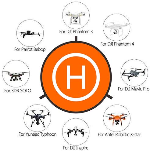 Drone Landing Pad, Universal Waterproof D 75cm/30inch Portable Foldable Landing Pads for RC Drones Helicopter, PVB Drones, DJI Mavic Pro Phantom 2/3/4 Pro, Antel Robotic, 3DR Solo(Blue & Orange)
