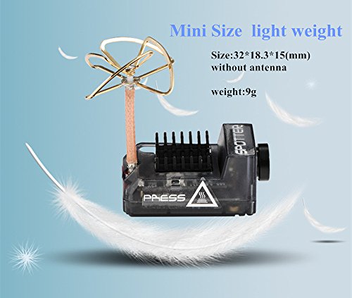 Crazepony Spotter V2 Micro FPV AIO Camera 5.8G with OSD Integrated Mic FOV170 Degree 700TVL Video Transmitter 40CH 20MW-200MW Adjustable VTX for Mini FPV RC Drone