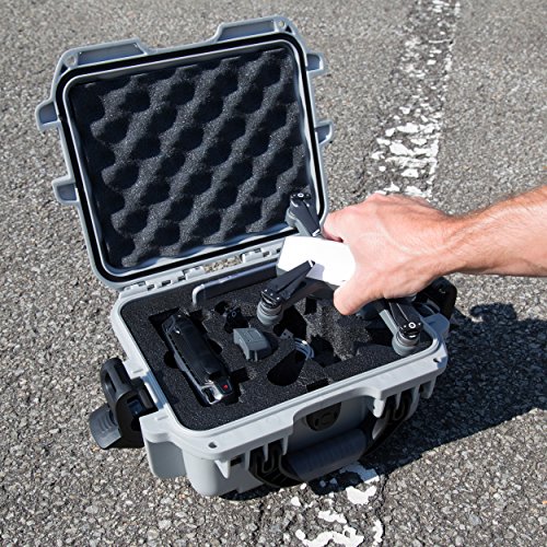 Nanuk 905 Waterproof Hard Drone Case with Custom Foam Insert for DJI Spark  Silver