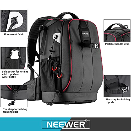 Neewer Pro Camera Case Waterproof Shockproof Adjustable Padded Camera Backpack Bag with Anti-theft Combination Lock for DSLR,DJI Phantom 1 2 3 Professional Drone Tripods Flash Lens and Other Accessory