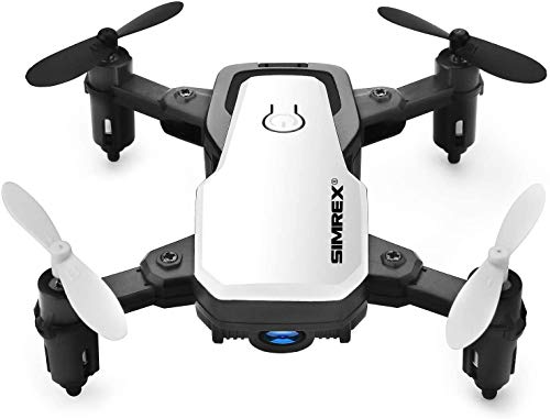 SIMREX X300C Mini Drone RC Quadcopter Foldable Altitude Hold Headless RTF 360 Degree FPV Video WiFi 720P HD Camera 6-Axis Gyro 4CH 2.4Ghz Remote Control Super Easy Fly for Training(White)