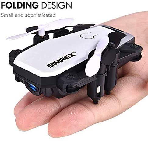 SIMREX X300C Mini Drone RC Quadcopter Foldable Altitude Hold Headless RTF 360 Degree FPV Video WiFi 720P HD Camera 6-Axis Gyro 4CH 2.4Ghz Remote Control Super Easy Fly for Training(White)