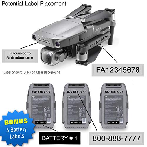 Mavic 2 Pro | Zoom Drone - FAA ID Bundle - Labels (3 Sets of 3) + FAA UAS Registration ID Card for Hobbyist Pilots + 3 Battery Labels