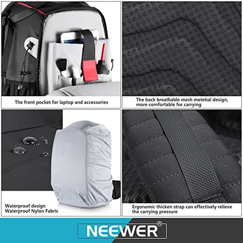 Neewer Pro Camera Case Waterproof Shockproof Adjustable Padded Camera Backpack Bag with Anti-theft Combination Lock for DSLR,DJI Phantom 1 2 3 Professional Drone Tripods Flash Lens and Other Accessory