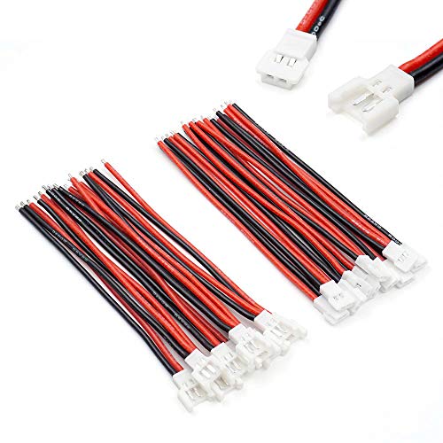NIDICI 20pcs(10 Pairs) 1S Charger 3.7v Charging Cable Male & Female for 1s Lipo Battery RC Quadcopter Drone Multirotors