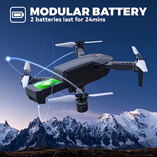 BEZGAR HQ054 Mini Foldable Drone for Kids w/ 1080P HD FPV Camera,Remote Control Drones with Camera for Adults ï¼ Beginners,RC Quadcopter Toys Gifts for Boys Girls w/ One Key Start 3D Flips 2 Batteries