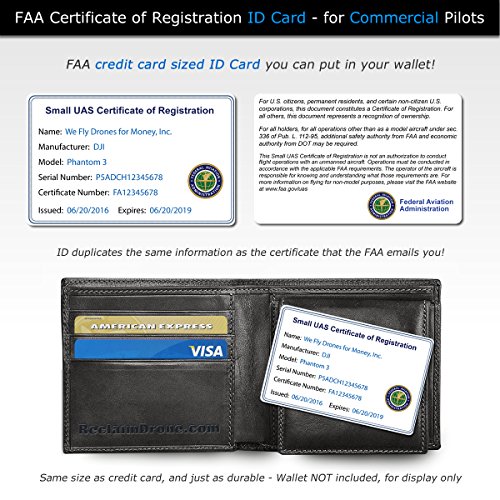 Mavic Air - FAA Drone Identification Bundle - Labels (3 Sets of 3) + FAA UAS Registration ID Card for Commercial Pilots + Lanyard and ID Card Holder