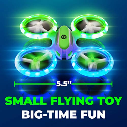 Force1 UFO 3000 LED Mini Drone for Kids - Remote Control Drone, Small RC Quadcopter for Beginners with 2 Drone Batteries
