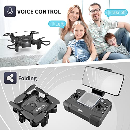 4DRC Mini Drone with 720p Camera for Kids and Adults, FPV Drone Beginners RC Foldable Live Video Quadcopter,App Control,3D Flips and Headless Mode,One Key Return,Altitude Hold,3 Modular Battery