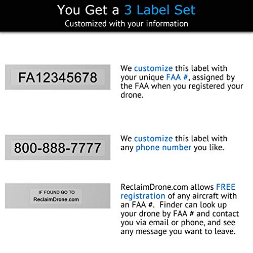 Mavic 2 Pro | Zoom Drone - FAA ID Bundle - Labels (3 Sets of 3) + FAA UAS Registration ID Card for Hobbyist Pilots + 3 Battery Labels