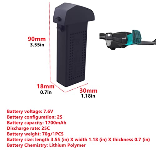 Fytoo 2PCS 7.6V 1700mah Lithium Battery for HS175D SYMA Z6 Z6pro Aerial Photography Folding Quadcopter Accessories Remote Control Helicopter Lithium Battery