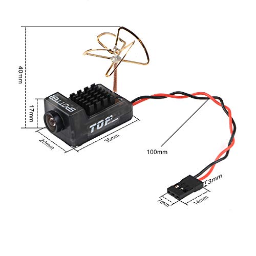 Crazepony Spotter V2 Micro FPV AIO Camera 5.8G with OSD Integrated Mic FOV170 Degree 700TVL Video Transmitter 40CH 20MW-200MW Adjustable VTX for Mini FPV RC Drone