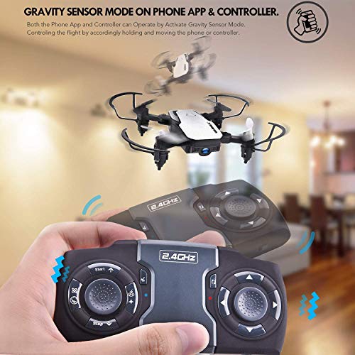 SIMREX X300C Mini Drone RC Quadcopter Foldable Altitude Hold Headless RTF 360 Degree FPV Video WiFi 720P HD Camera 6-Axis Gyro 4CH 2.4Ghz Remote Control Super Easy Fly for Training(White)