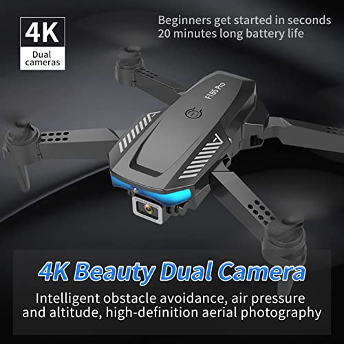 JASKFLY Drones with 4K Dual Cameras for Adults, F185 Pro Foldable Mini RC Drone Quadcopter Toys with One Key Start/Return, Trajectory Flight, Headless Mode, Intelligent Obstacle Avoidance