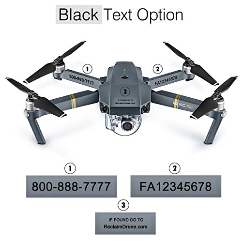 Mavic 2 Pro | Zoom Drone - FAA ID Bundle - Labels (3 Sets of 3) + FAA UAS Registration ID Card for Hobbyist Pilots + 3 Battery Labels