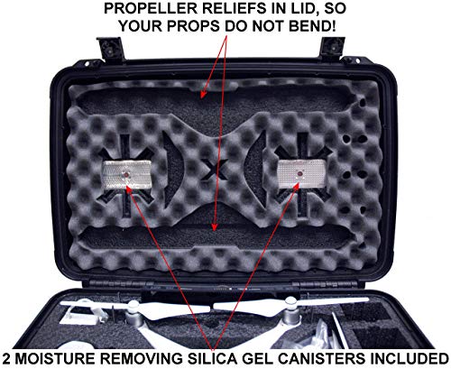 Case Club Waterproof DJI Phantom 4 Drone Wheeled Case with Silica Gel (Propellers On)