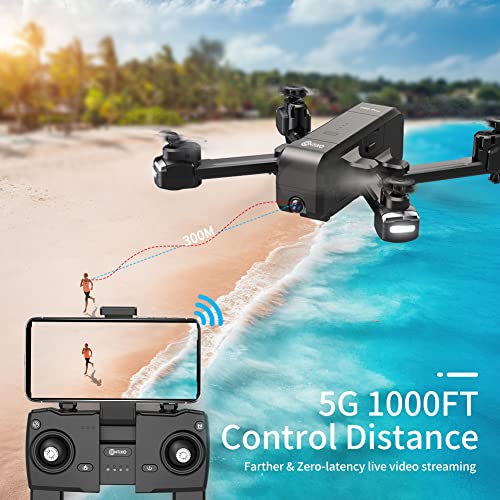 Contixo F22 Pro FPV Drone with Camera for Adults, Kids, Beginners - 5G RC Quadcopter with 2.7K Video - Gesture Control, Custom Flight Path, WiFi, GPS Auto Hover Return Home, Follow Me, Carrying Case