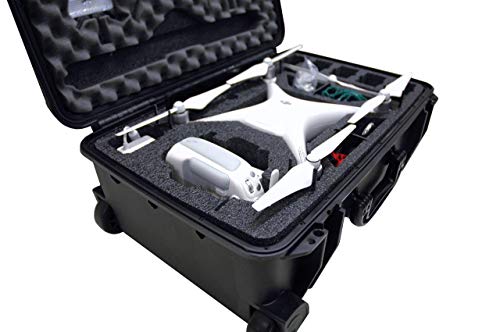 Case Club Waterproof DJI Phantom 4 Drone Wheeled Case with Silica Gel (Propellers On)