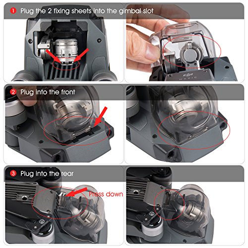 Aterox DJI Mavic Pro/Platinum Gimbal Lock Camera Guard Protector Transport Fixed Lens Cover Accessories (Transparent Gray)