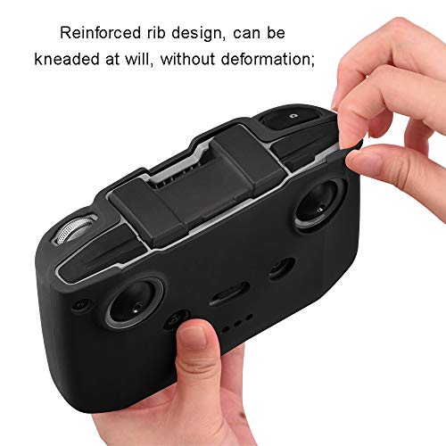 O'woda Mavic Mini 2 Remote Control Protective Cover with Lanyard Silicone Case Dustproof Scratch Resistant Shell Protection Accessories for DJI Mavic Mini 2/Mavic Air 2 (Black)