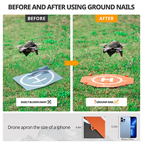 STARTRC Drone Landing Pad, Double-Sided Colors Waterproof 20 inch Helipad for DJI Mini 3 Pro,Mavic Air 2S,Mavic 2 Pro/Zoom,FPV Drone,Avata, All RC Drone Accessories, All RC Drone Accessories