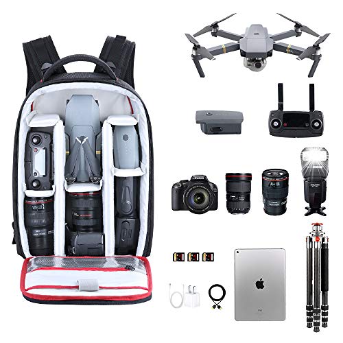 Beschoi DSLR Camera Backpack Waterproof Camera Bag for SLR/DSLR Camera, Lens and Accessories, Black (Large)