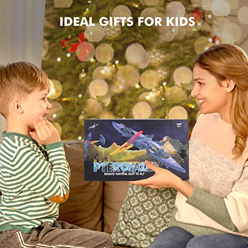 Pterosaur Dinosaur Toys Drone for Kids - Indoor Quadcopter with Altitude Hold, Headless Mode, LED Light One Key Start Speed Adjustment, Toys for 8 9 10 11 12 Year Old Boys&Girls, Birthday, Christmas Gifts (Blue)