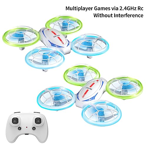 ACECHUM LED Mini Drones for Kids, Remote Control Small Drone with Altitude Hold, 360Â° Tumbling and 360Â° Rotating Colorful Flight, Flying Toys for 3 4 5 6 7 8-12 Year Old Boys Girls Gifts