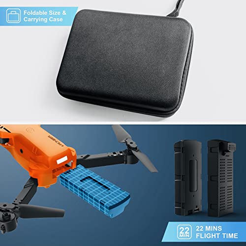 RADCLO Drones for Kids and Adults - Drone with camera 1080P HD, FPV Foldable Drone with Carrying Case, 2 Batteries, 90Â° Adjustable Lens, One Key Take Off/Land, Altitude Hold, 360Â° Flip, Toys Gifts