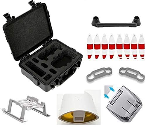 Amazetech Mavic Mini Carrying Case Bundle with Propeller Guards, Landing Gear Extension, Signal Extension, Lens Hood, Extra 4 Pair Mini Propellers & More Compatible w/DJI Mavic Mini