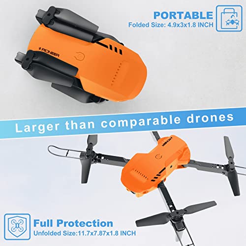 RADCLO Drones for Kids and Adults - Drone with camera 1080P HD, FPV Foldable Drone with Carrying Case, 2 Batteries, 90Â° Adjustable Lens, One Key Take Off/Land, Altitude Hold, 360Â° Flip, Toys Gifts
