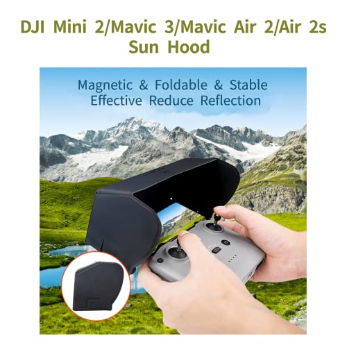Drone Sun Hood for DJI Mini 2 /Mini 3 Pro/Mavic 3/ Mavic Air 2/Air 2S,Magnetic Mobile Phone Sunshadeï¼Support 4.4-7.1 in Smartphone Screenï¼DJI Drone Accessories