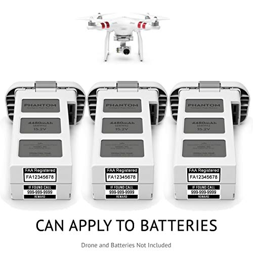 FAA Drone Registration Labels (2 Sets of 3) - 2 Size Options, 3 Color Options