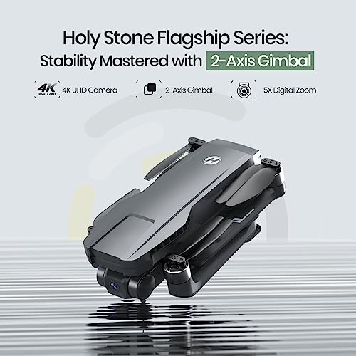 Holy Stone 2-Axis Gimbal GPS Drone with 4K EIS Camera for Adults Beginner, HS720G Foldable FPV RC Quadcopter with Brushless Motor, 5G WiFi Transmission, Optical Flow, Follow Me, Smart Return Home