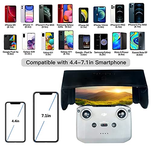Drone Sun Hood for DJI Mini 2 /Mini 3 Pro/Mavic 3/ Mavic Air 2/Air 2S,Magnetic Mobile Phone Sunshadeï¼Support 4.4-7.1 in Smartphone Screenï¼DJI Drone Accessories