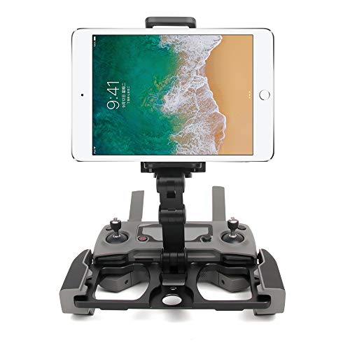 RC GearPro Foldable Aluminum Alloy Remote Control Monitor Holder Phone Tablet Monitor Screen Holder Bracket Mount Clip for Mavic PRO/Mavic AIR/Mavic Air 2/Spark CrystalSky Monitor (Black)