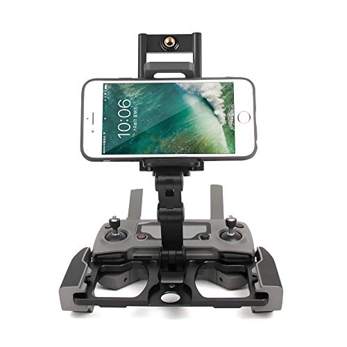 RC GearPro Foldable Aluminum Alloy Remote Control Monitor Holder Phone Tablet Monitor Screen Holder Bracket Mount Clip for Mavic PRO/Mavic AIR/Mavic Air 2/Spark CrystalSky Monitor (Black)