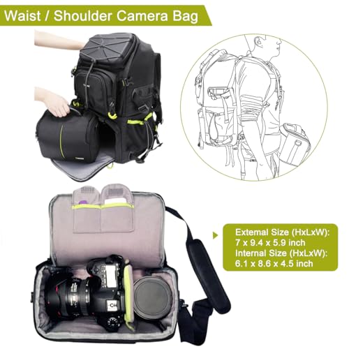Endurax Extra Large Camera DSLR/SLR Backpack for Outdoor Hiking Trekking with 15.6 Laptop Compartment