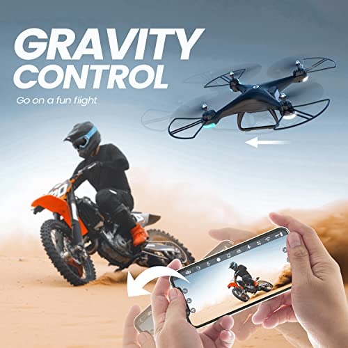 Holy Stone HS110D FPV RC Drone with 1080P HD Camera Live Video 120°Wide-Angle WiFi Quadcopter with Gravity Sensor, Voice Control, Gesture Control, Altitude Hold, Headless Mode, 3D Flip RTF 2 Batteries